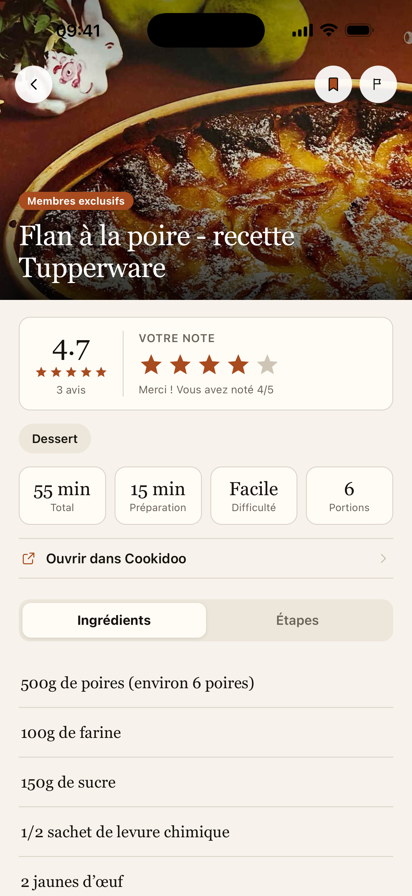 Recette avec liens Cookidoo et Instagram